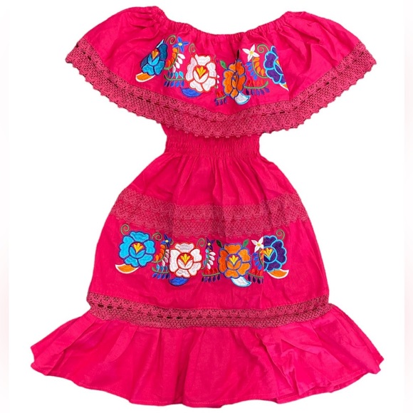 Victoria Mexican Girls Pink Dress - Picture 1 of 2